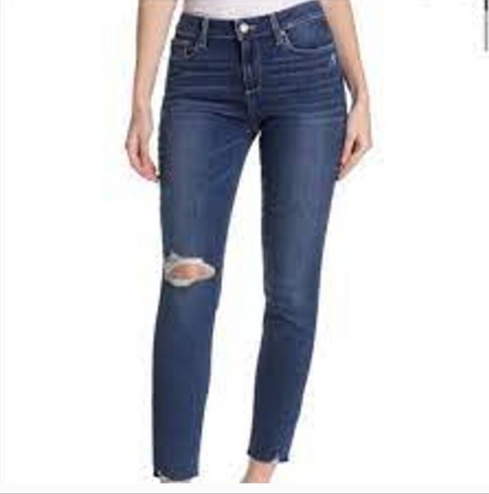PAIGE Verdugo Ankle Queenie Distressed Denim Jeans